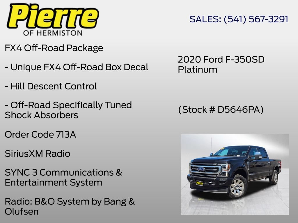 Used 2020 Ford F350 Platinum w/ FX4 Off-Road Package AWD/4WD image 6