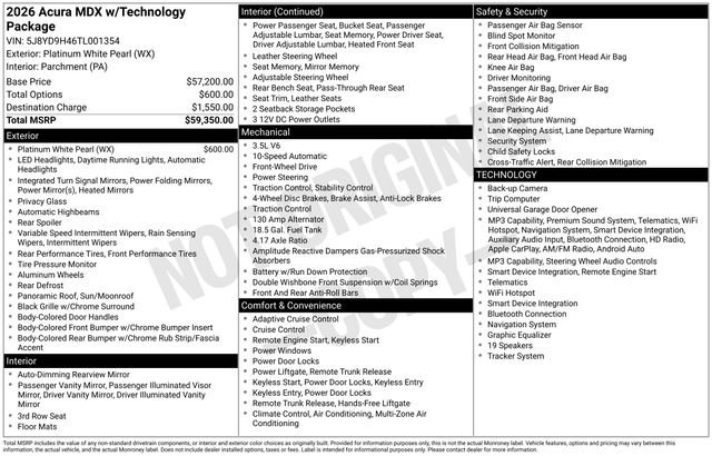 Certified 2026 Acura MDX w/ Technology Package FWD image 16