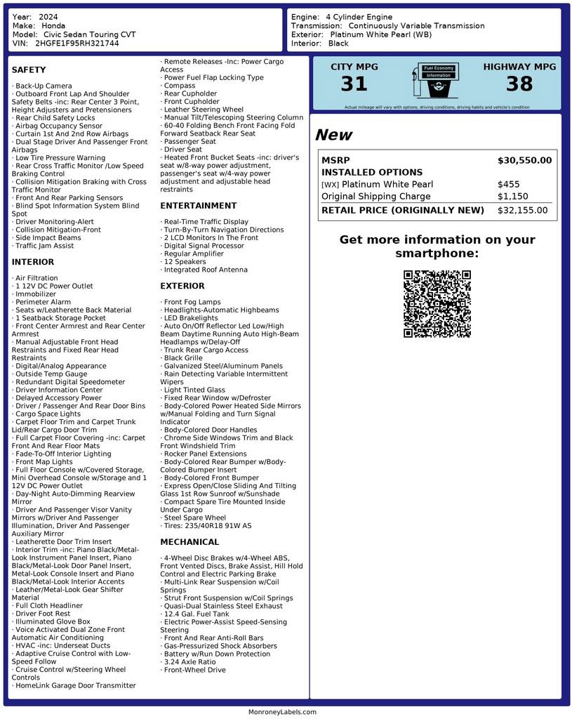 Certified 2024 Honda Civic Touring image 21
