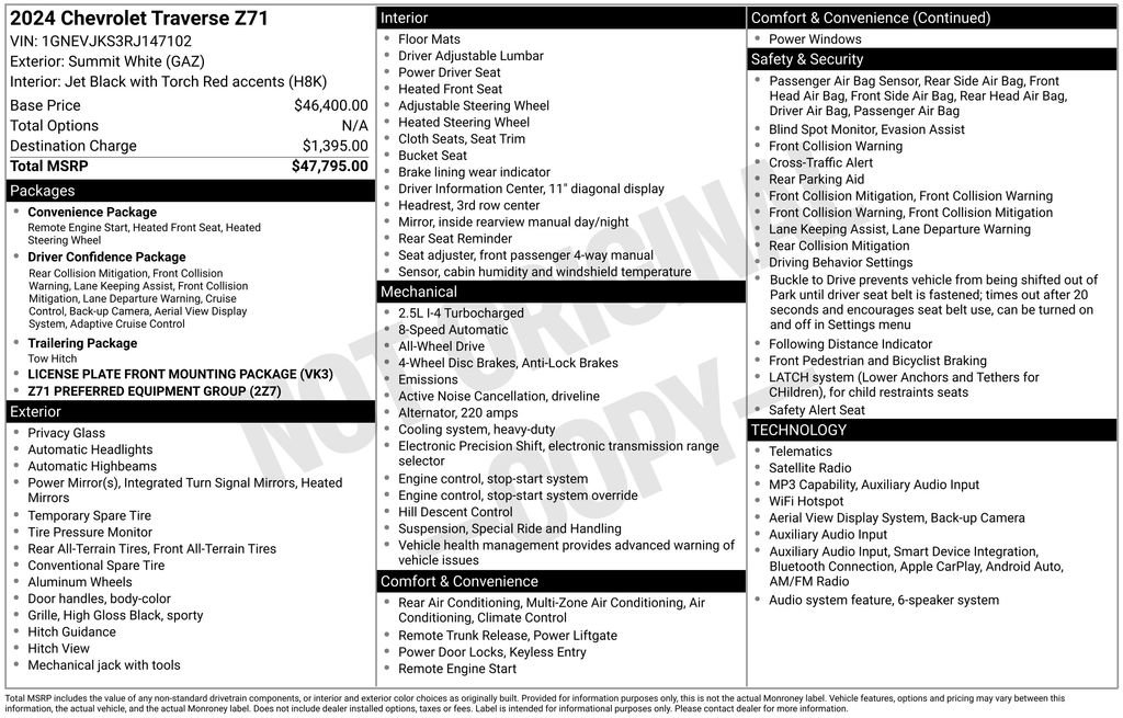 Used 2024 Chevrolet Traverse Z71 image 44