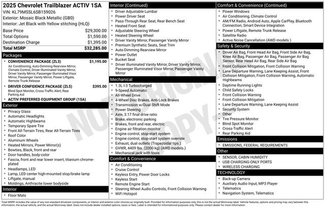 New 2025 Chevrolet TrailBlazer ACTIV w/ Convenience Package image 5