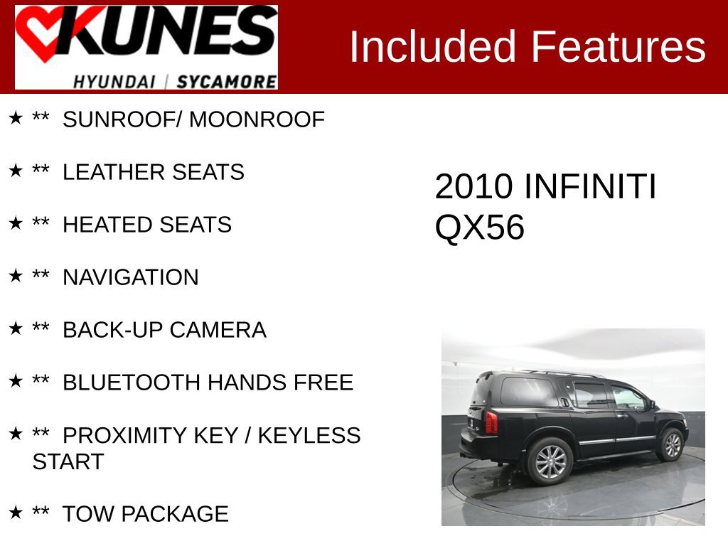 Used 2010 INFINITI QX56 4WD w/ Technology Pkg image 2