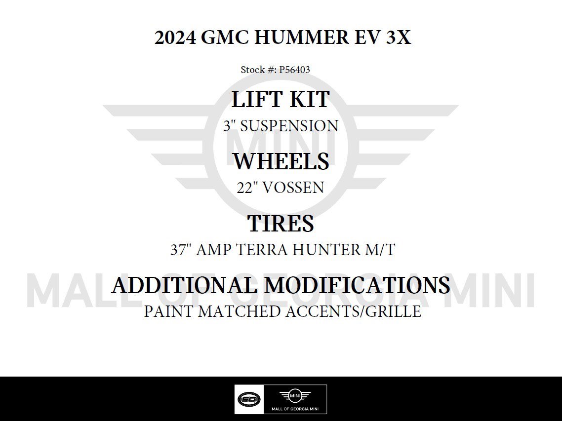 Used 2024 GMC Hummer EV 3X w/ LPO, Illumination Package AWD/4WD image 3