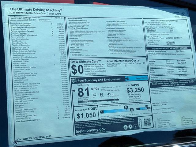 New 2026 BMW i4 M60 AWD/4WD image 20