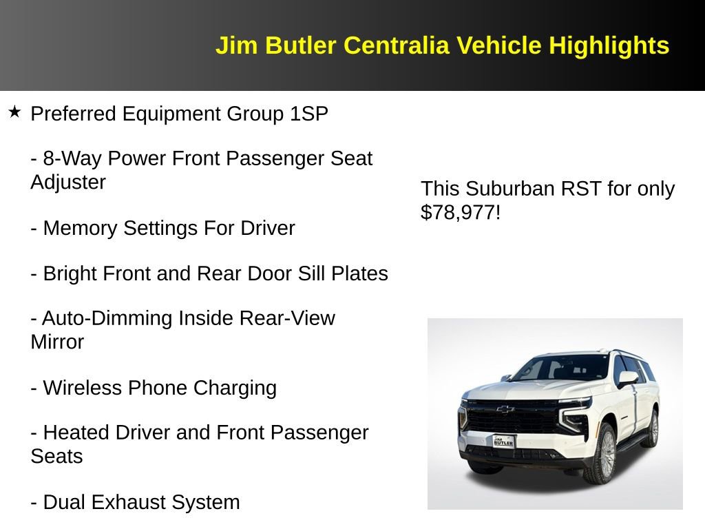 Used 2026 Chevrolet Suburban RST w/ Comfort Package image 5