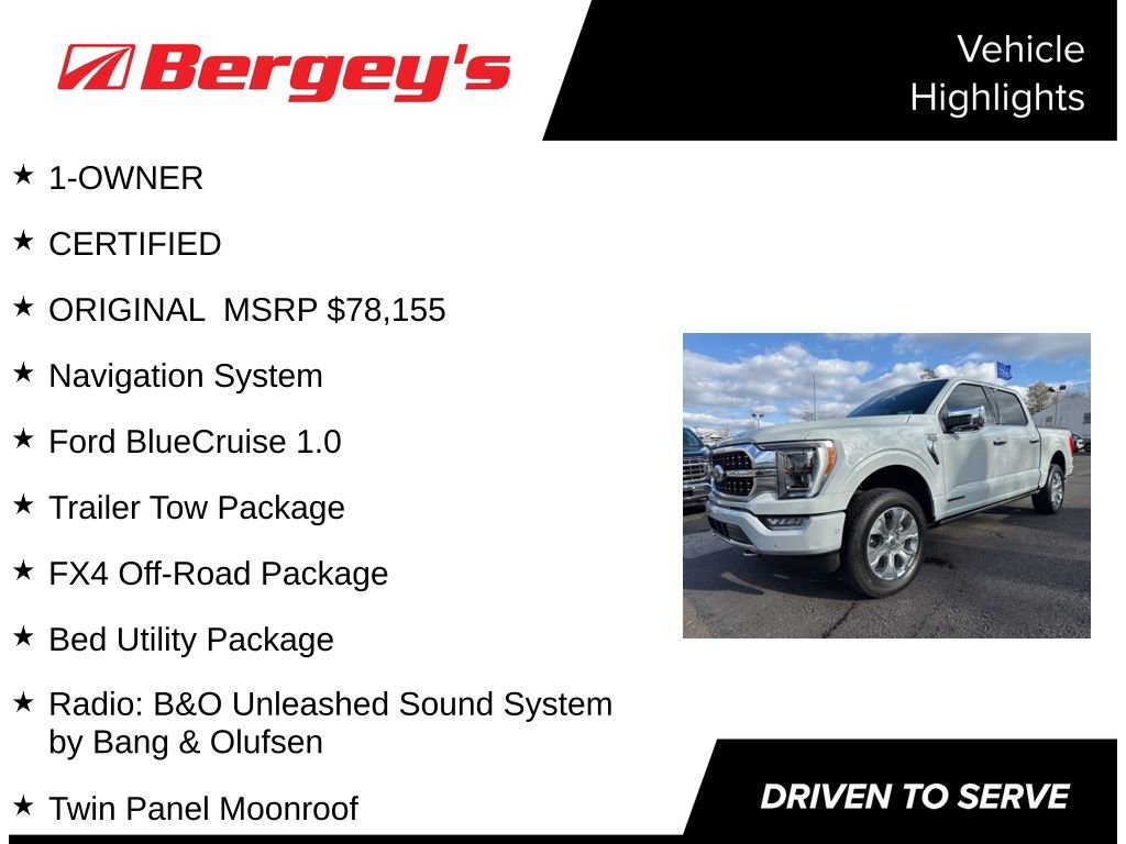 Certified 2023 Ford F150 Platinum w/ Equipment Group 701A High image 5