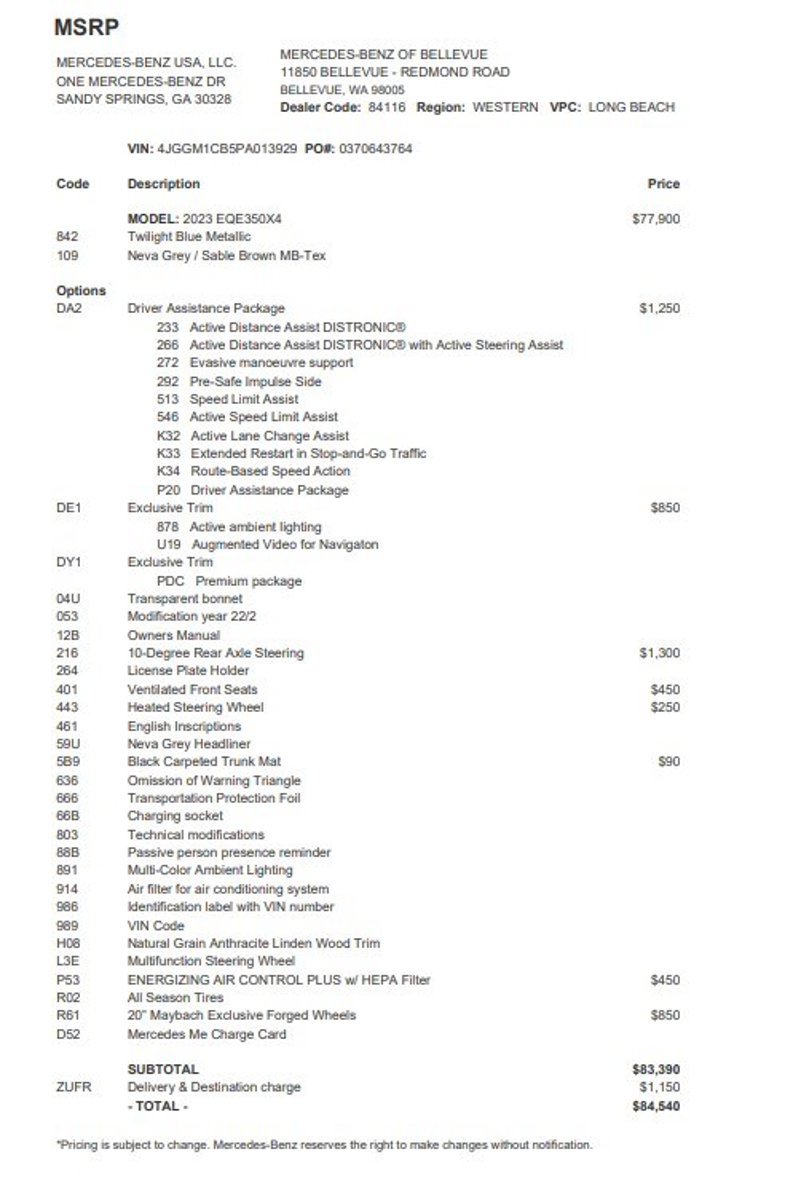 Certified 2023 Mercedes-Benz EQE 350+ 4MATIC SUV image 3