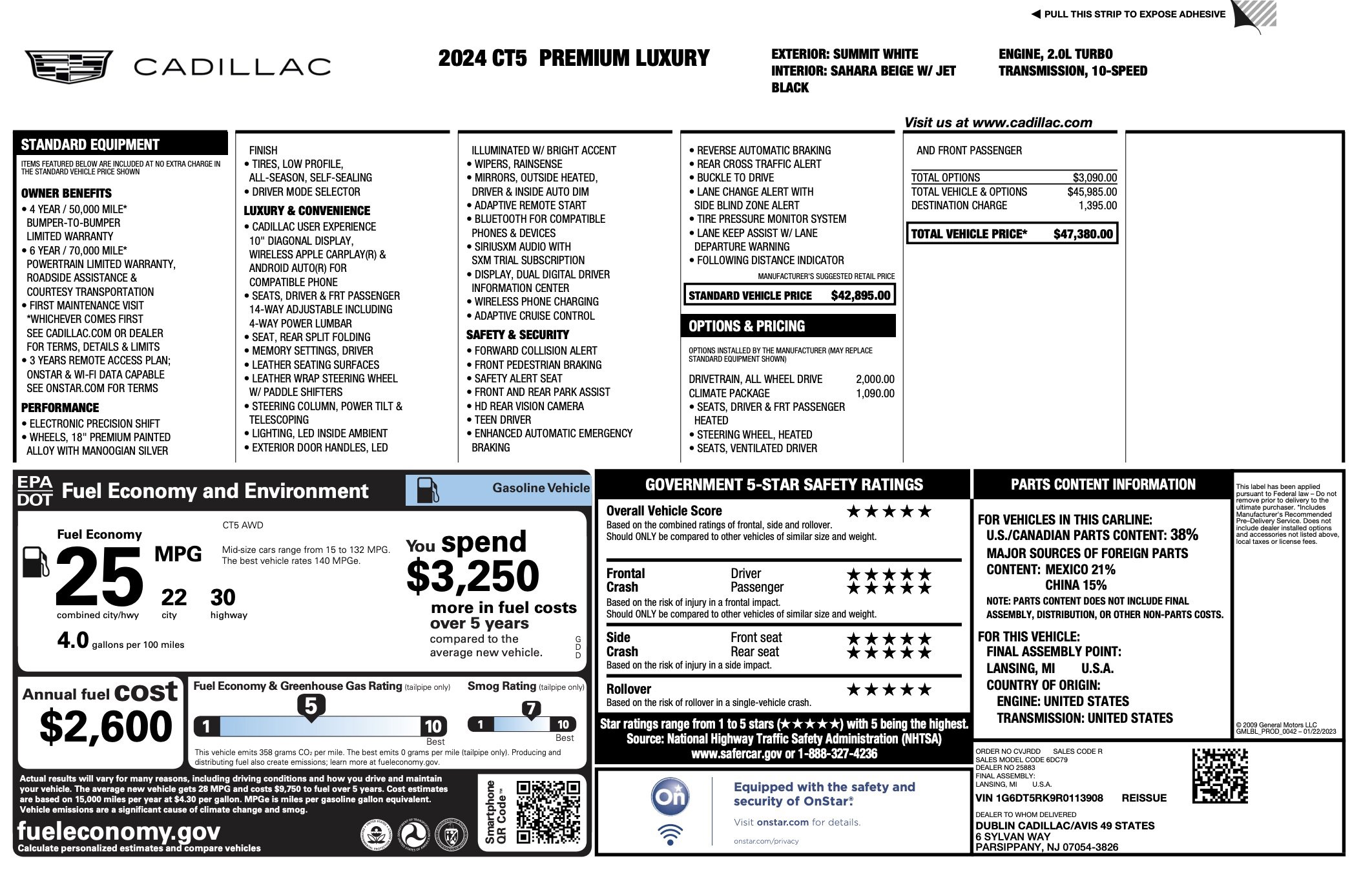 Used 2024 Cadillac CT5 Premium Luxury w/ Climate Package image 4