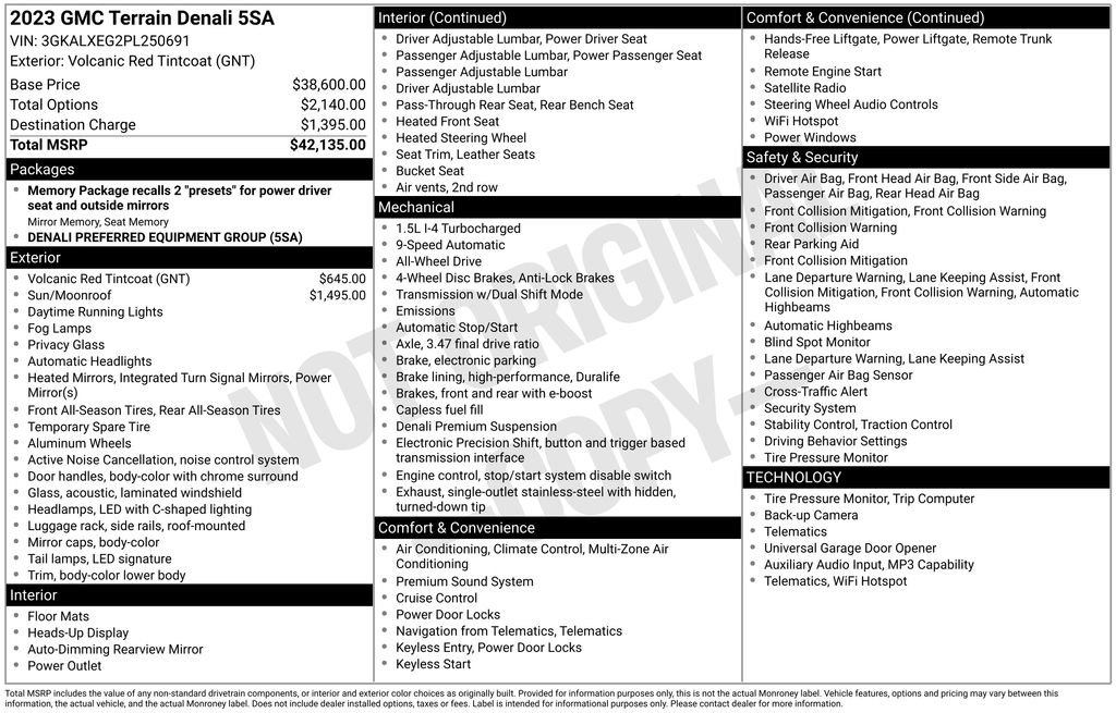 Certified 2023 GMC Terrain Denali AWD/4WD image 49