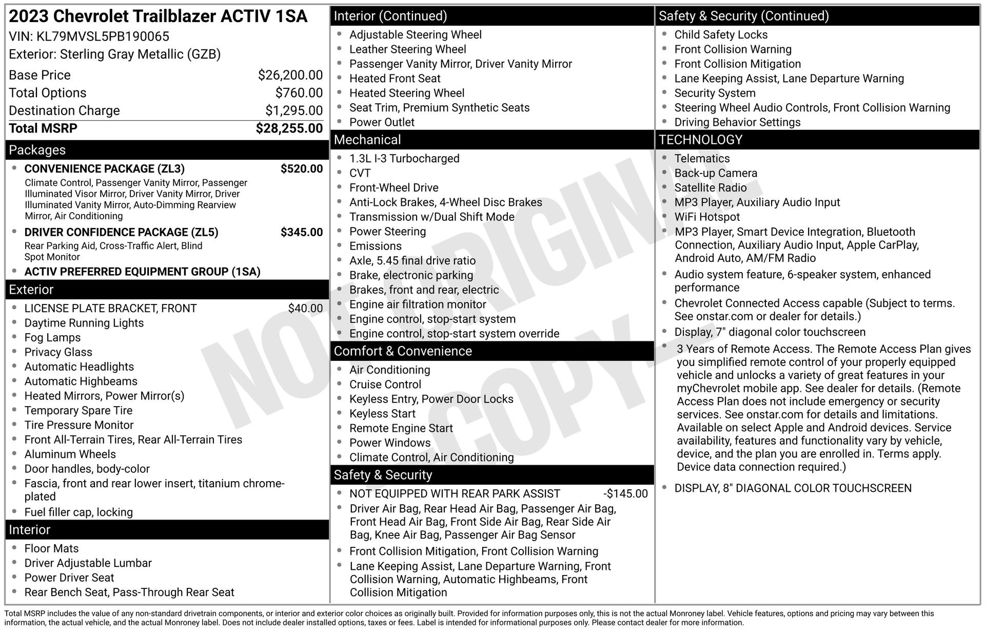 Used 2023 Chevrolet TrailBlazer ACTIV w/ Convenience Package FWD image 4