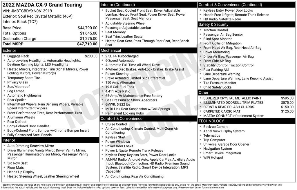 Used 2022 MAZDA CX-9 Grand Touring image 35