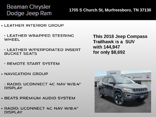 Used 2018 Jeep Compass Trailhawk w/ Leather Interior Group AWD/4WD image 8