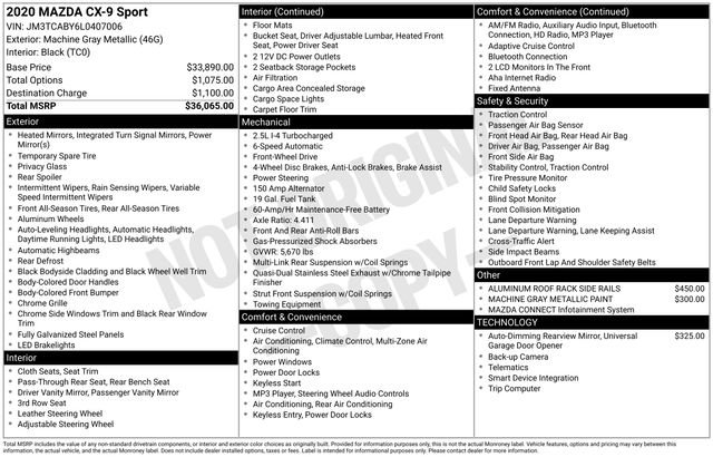 Used 2020 MAZDA CX-9 Sport image 33