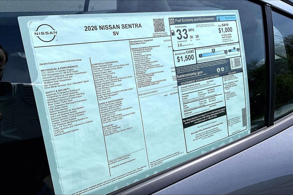 New 2026 Nissan Sentra SV w/ SV Convenience Package FWD image 12
