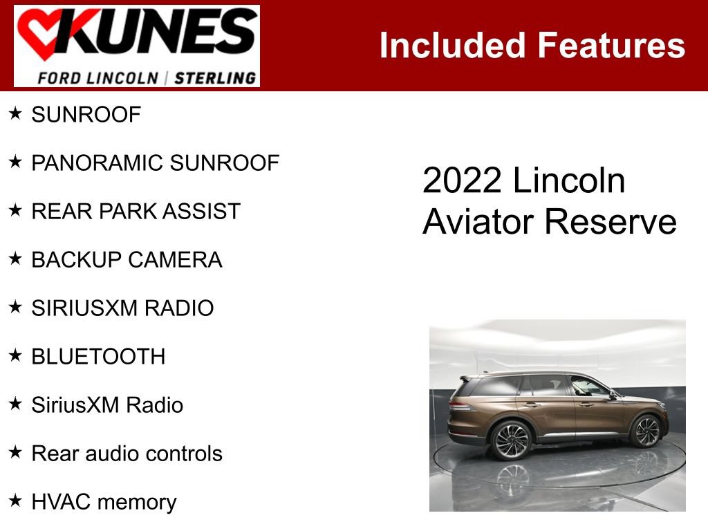 Used 2022 Lincoln Aviator Reserve w/ Equipment Group 201A AWD/4WD image 3