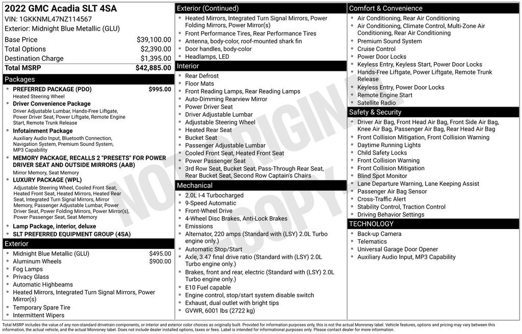 Used 2022 GMC Acadia SLT w/ Preferred Package image 17