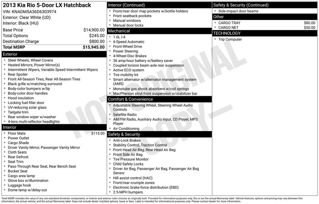 Used 2013 Kia Rio LX FWD image 6