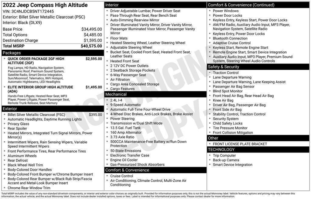 Used 2022 Jeep Compass High Altitude image 53