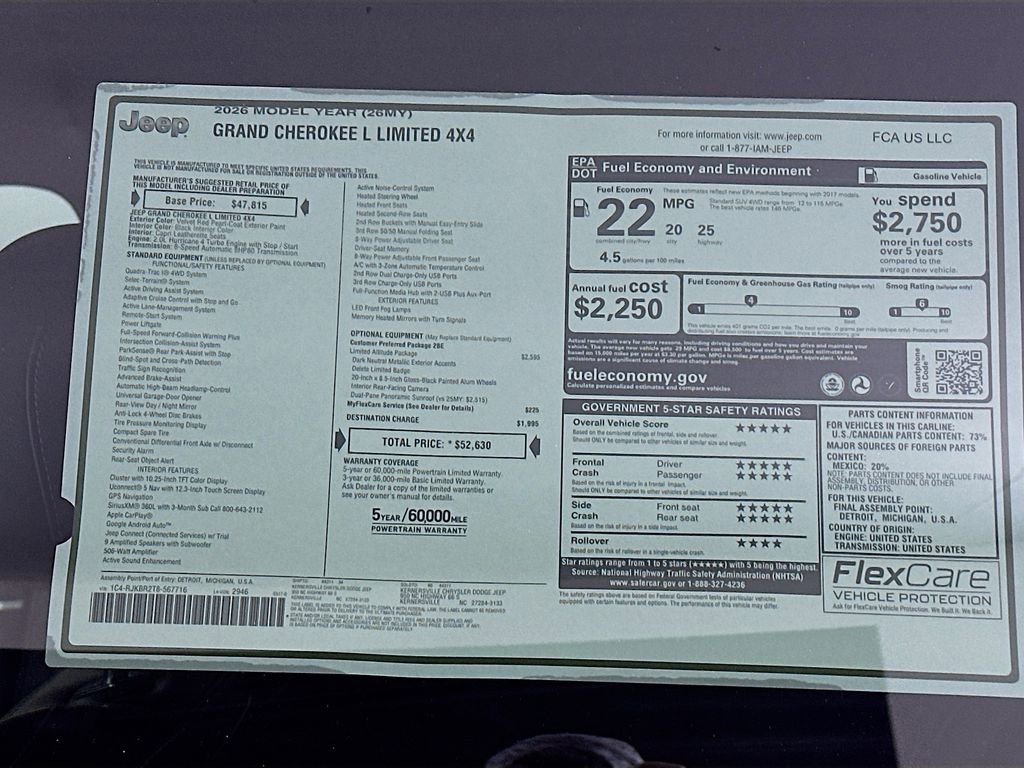 New 2026 Jeep Grand Cherokee L Limited image 21