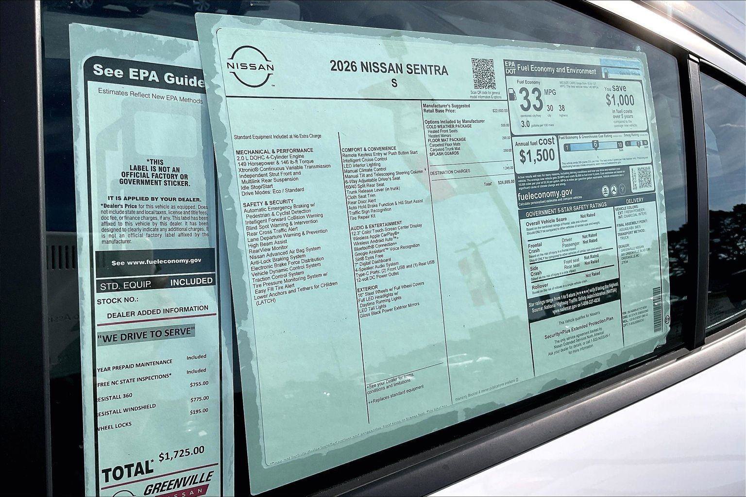 New 2026 Nissan Sentra S w/ S Cold Weather Package FWD image 15