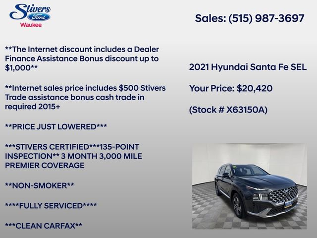 Used 2021 Hyundai Santa Fe SEL w/ Convenience + Premium Package image 7