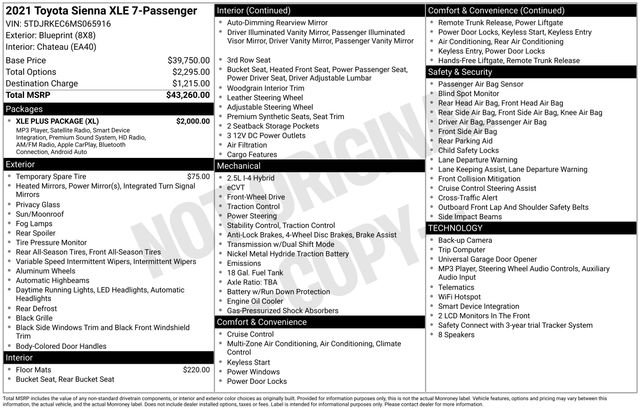 Used 2021 Toyota Sienna XLE w/ XLE Plus Package FWD image 12