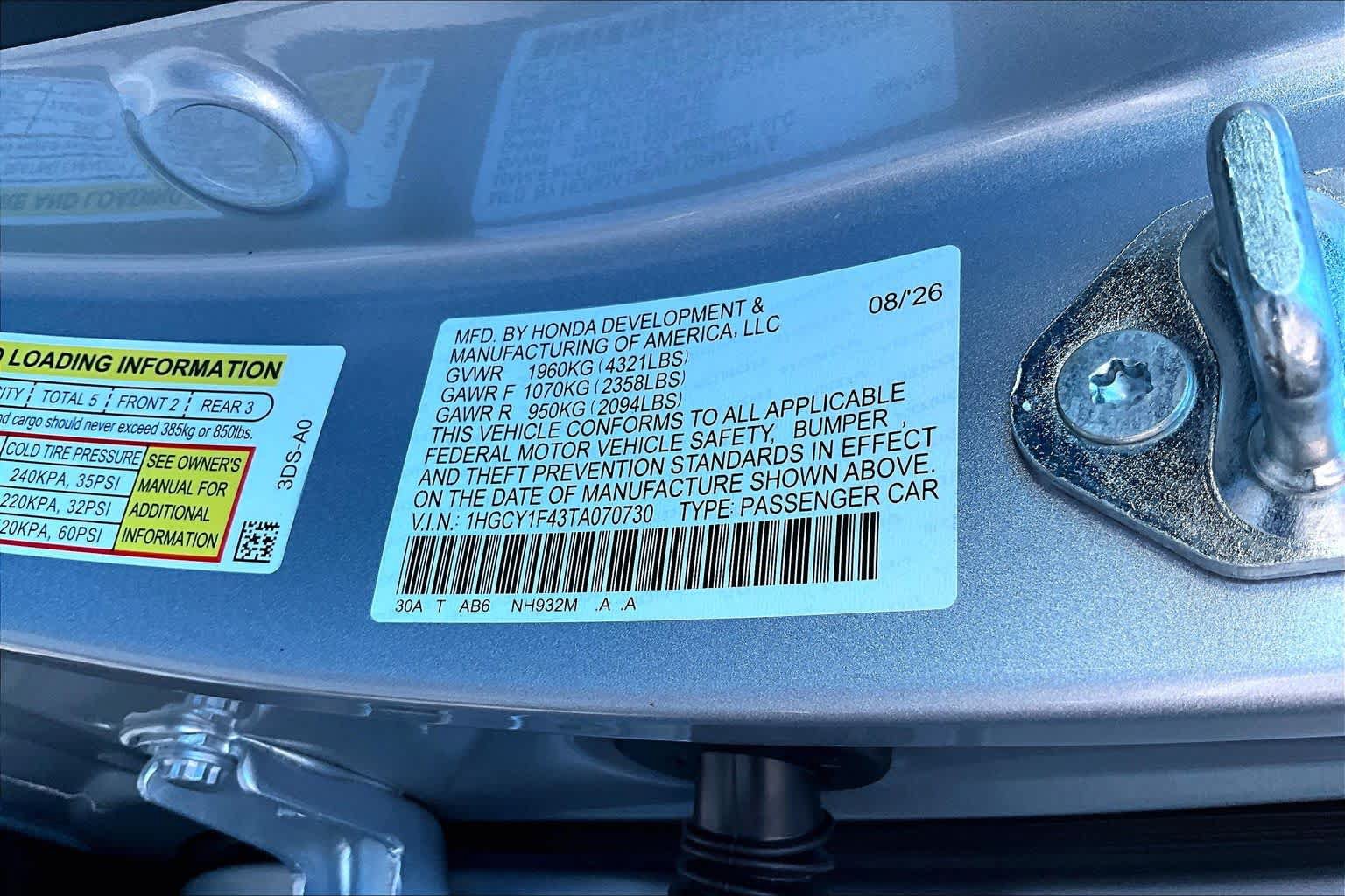 New 2026 Honda Accord SE image 19
