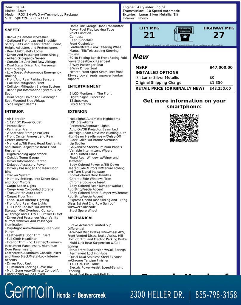 Used 2024 Acura RDX w/ Technology Package image 34