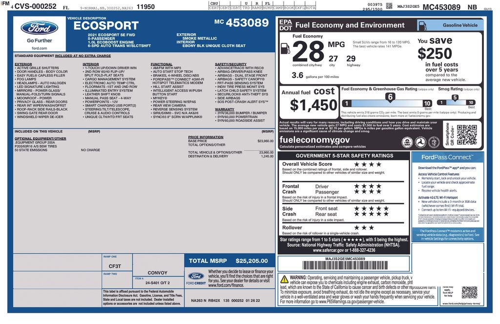 Used 2021 Ford EcoSport SE image 32