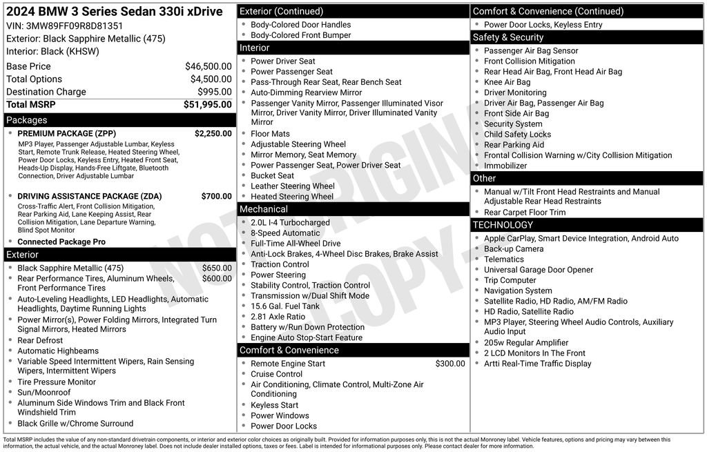 Certified 2024 BMW 330i xDrive Sedan w/ Premium Package AWD/4WD image 2
