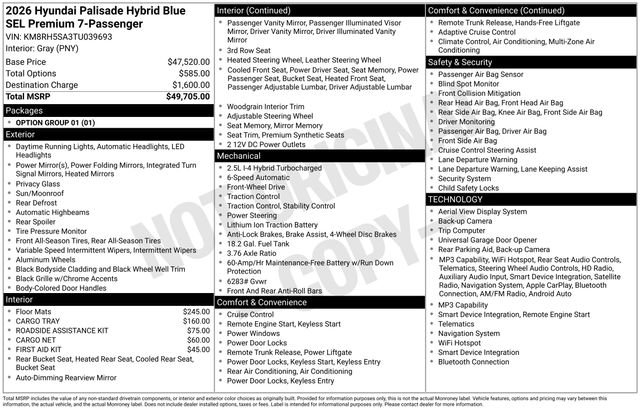 Used 2026 Hyundai Palisade SEL Premium FWD image 7