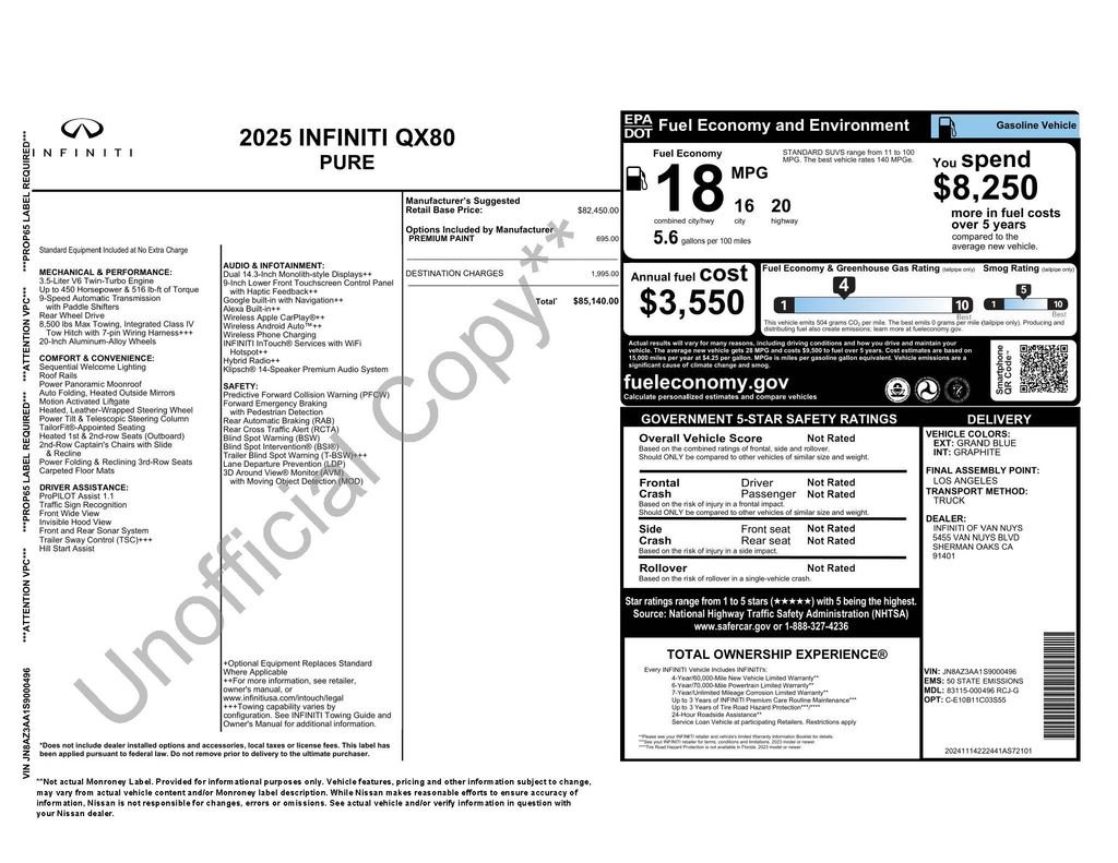 Used 2025 INFINITI QX80 Pure image 4