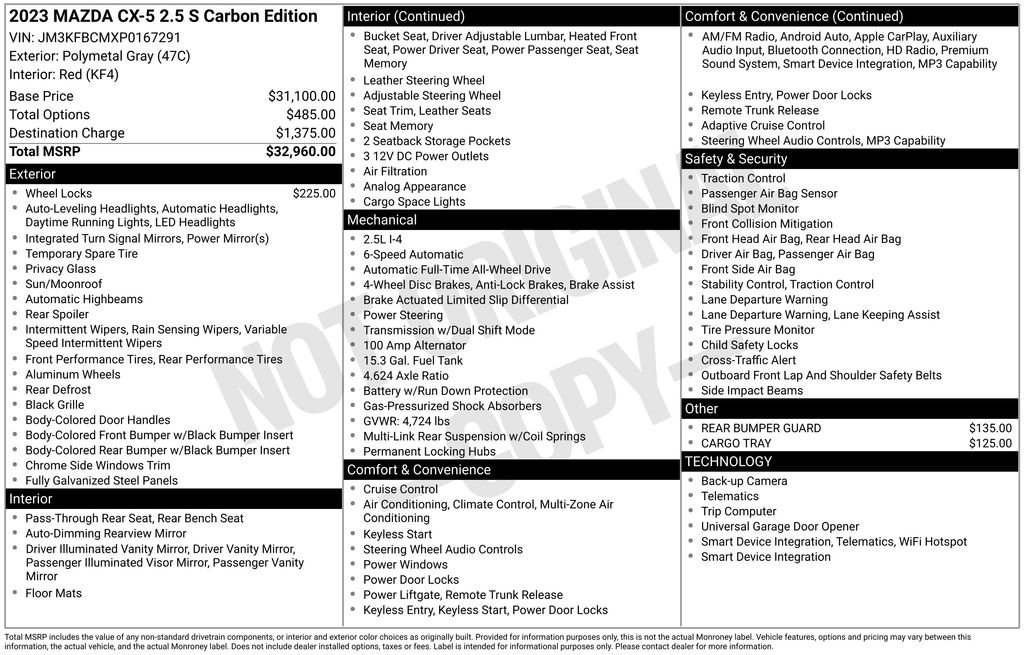 Certified 2023 MAZDA CX-5 Carbon Edition AWD/4WD image 10