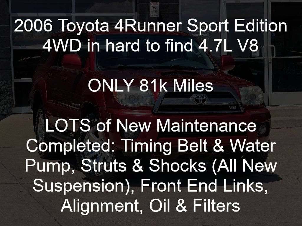 Used 2006 Toyota 4Runner Sport AWD/4WD image 2