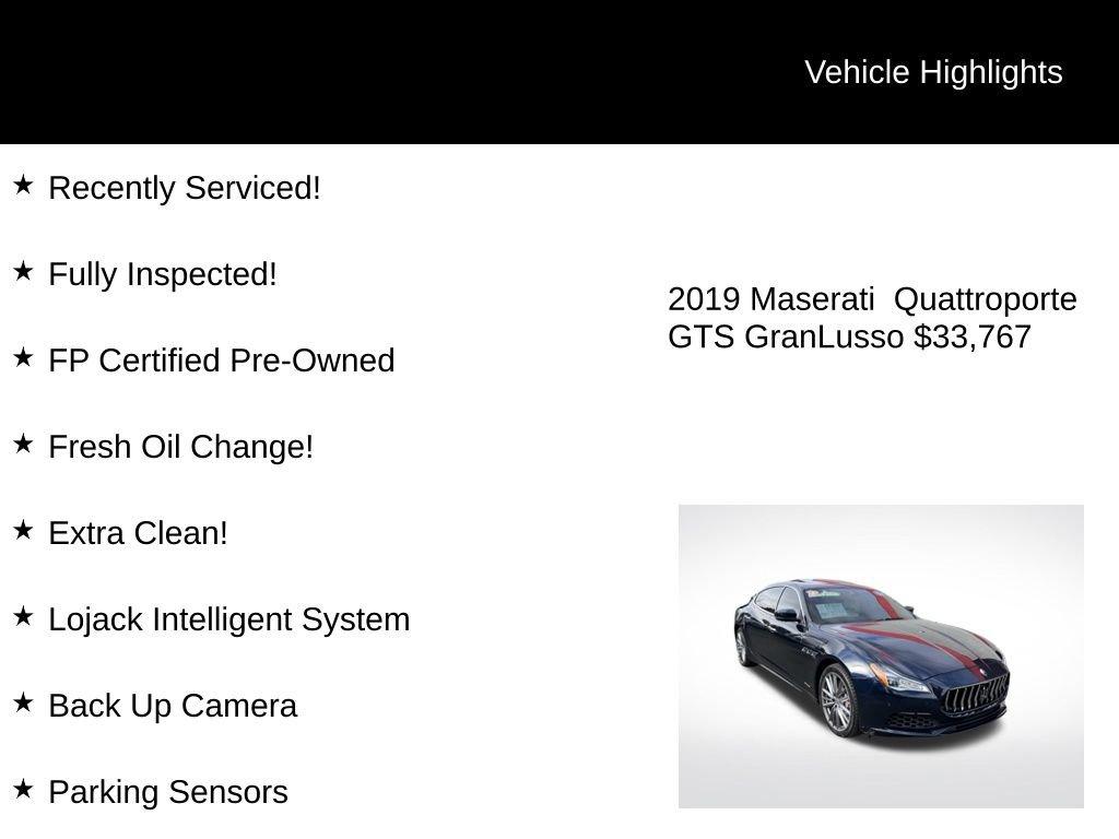 Used 2019 Maserati Quattroporte GTS GranLusso image 2