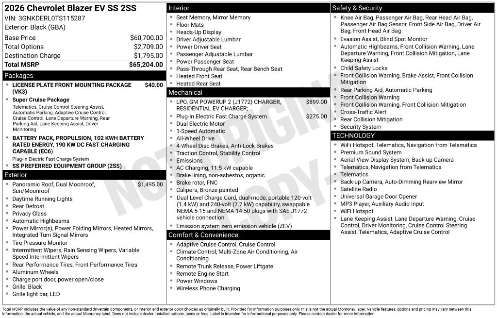 New 2026 Chevrolet Blazer EV SS AWD/4WD image 34