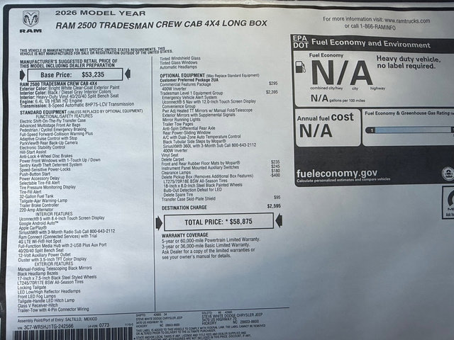 New 2026 RAM 2500 Tradesman image 29
