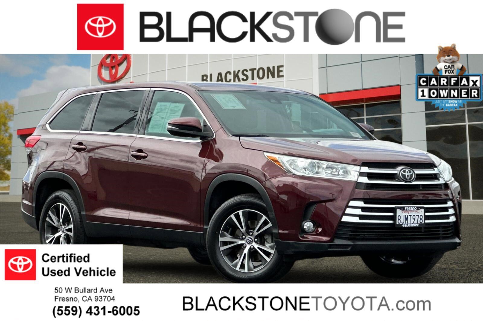 Certified 2019 Toyota Highlander Plus