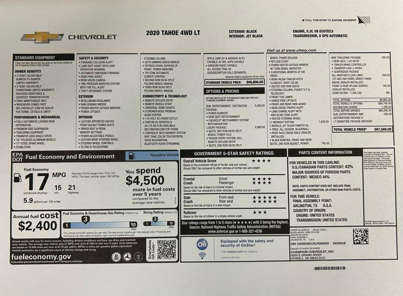 Used 2020 Chevrolet Tahoe LT AWD/4WD image 20