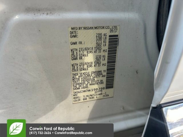 Used 2017 Nissan Murano S w/ Navigation Package image 16