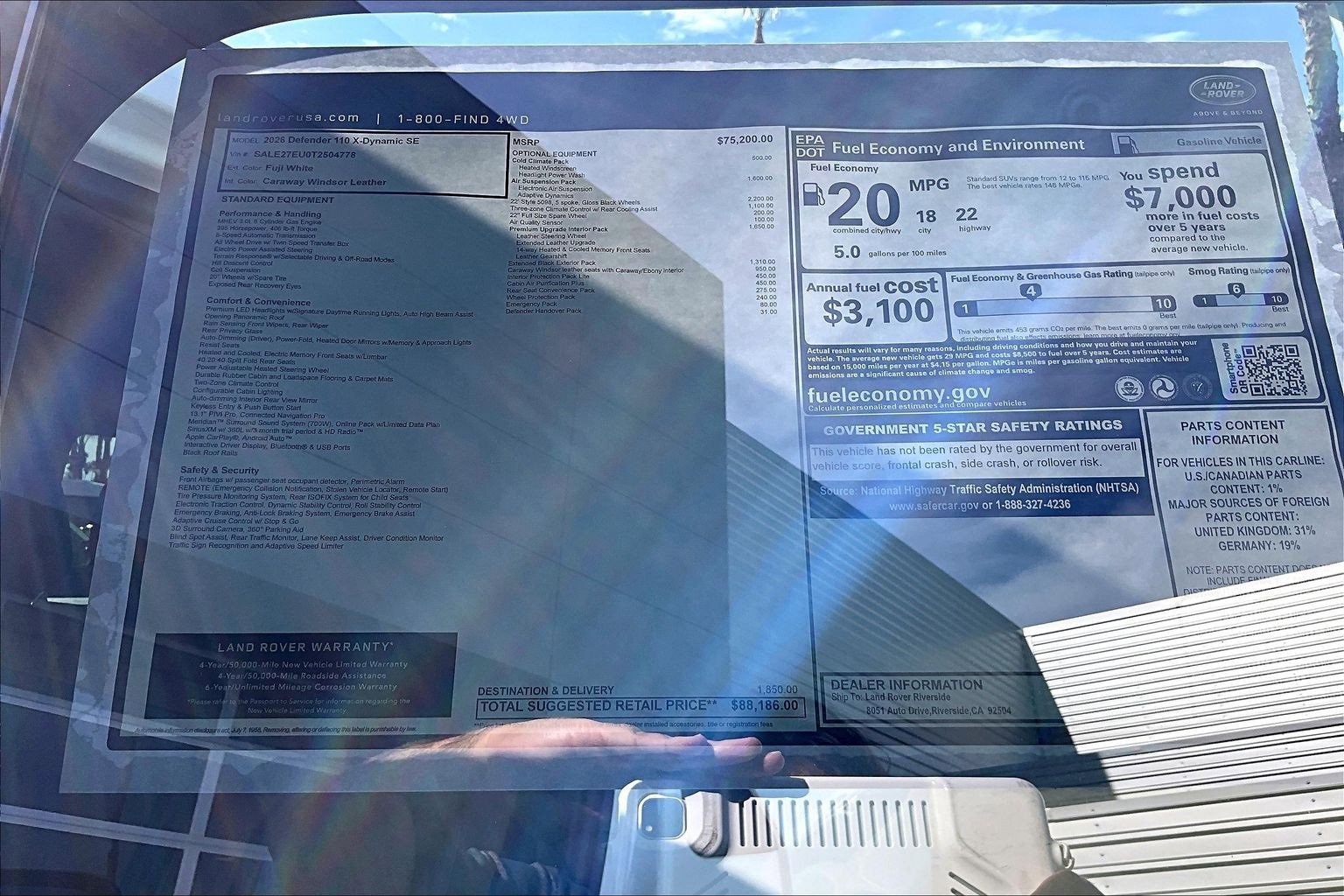 New 2026 Land Rover Defender 110 X-Dynamic SE image 14