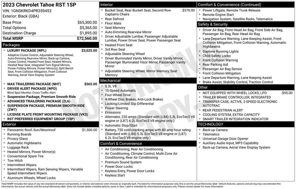 Used 2023 Chevrolet Tahoe RST w/ Luxury Package AWD/4WD image 37