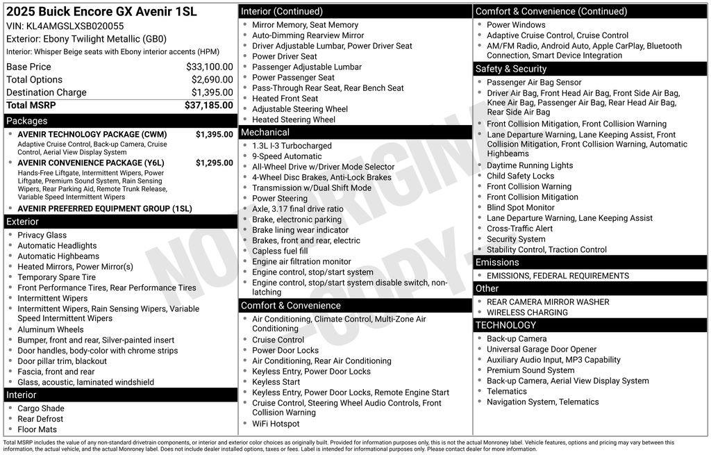 New 2025 Buick Encore GX Avenir w/ Avenir Technology Package image 35