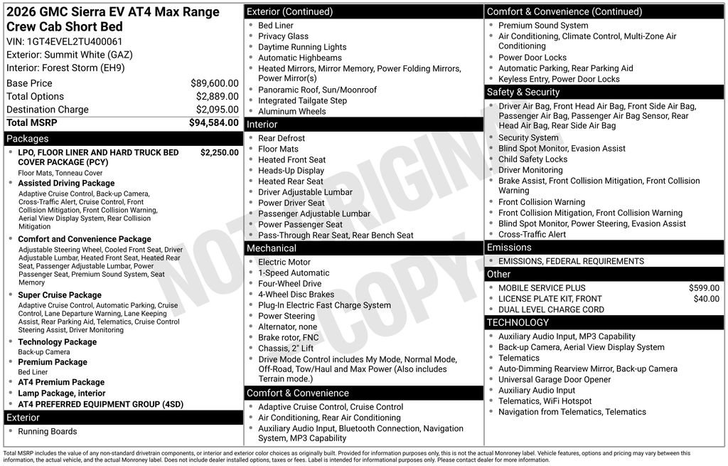 New 2026 GMC Sierra EV AT4 image 9