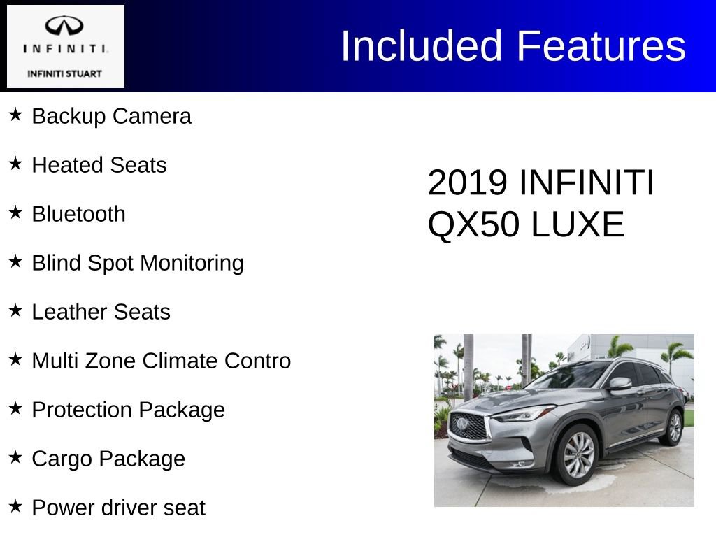 Used 2019 INFINITI QX50 Luxe w/ Protection Package image 2