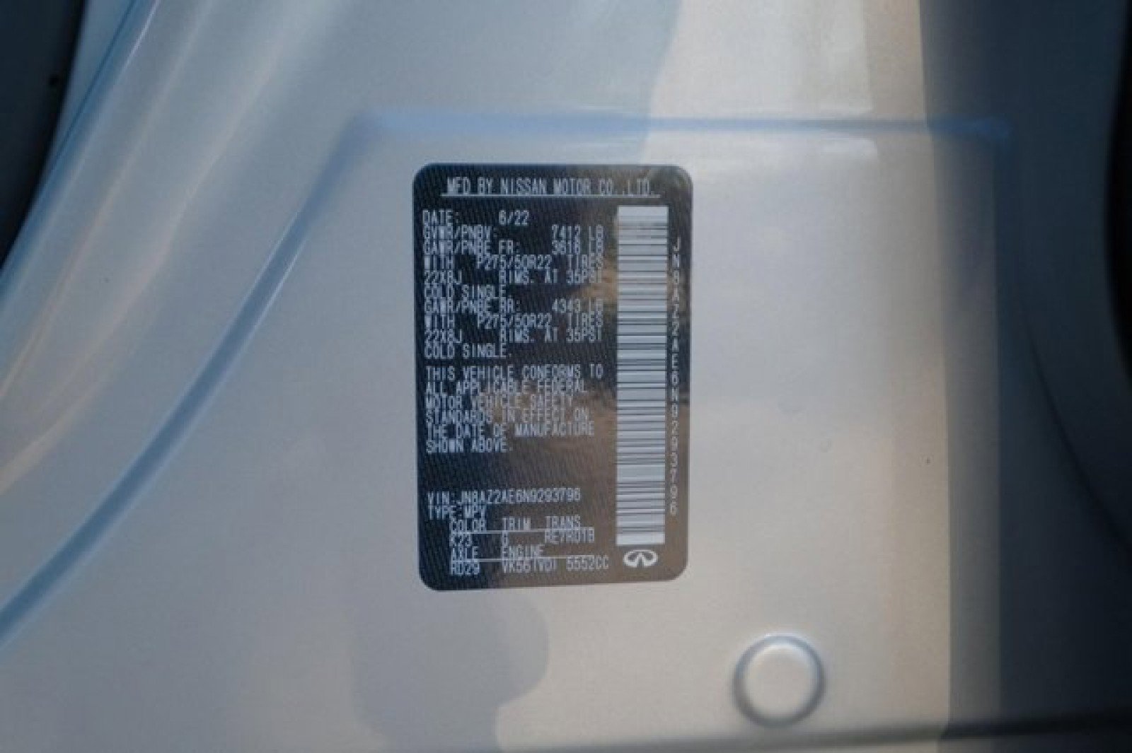 Certified 2022 INFINITI QX80 Premium Select w/ Cargo Package image 26