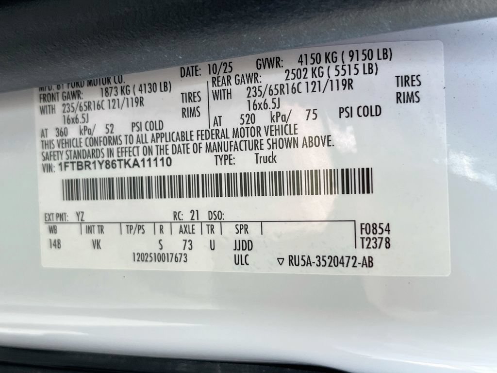 Used 2026 Ford Transit 250 Low Roof w/ Load Area Protection Package RWD image 30