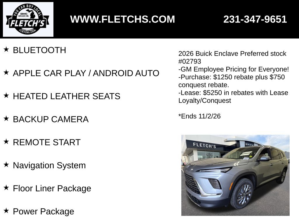 New 2026 Buick Enclave Preferred w/ Power Package AWD/4WD image 2