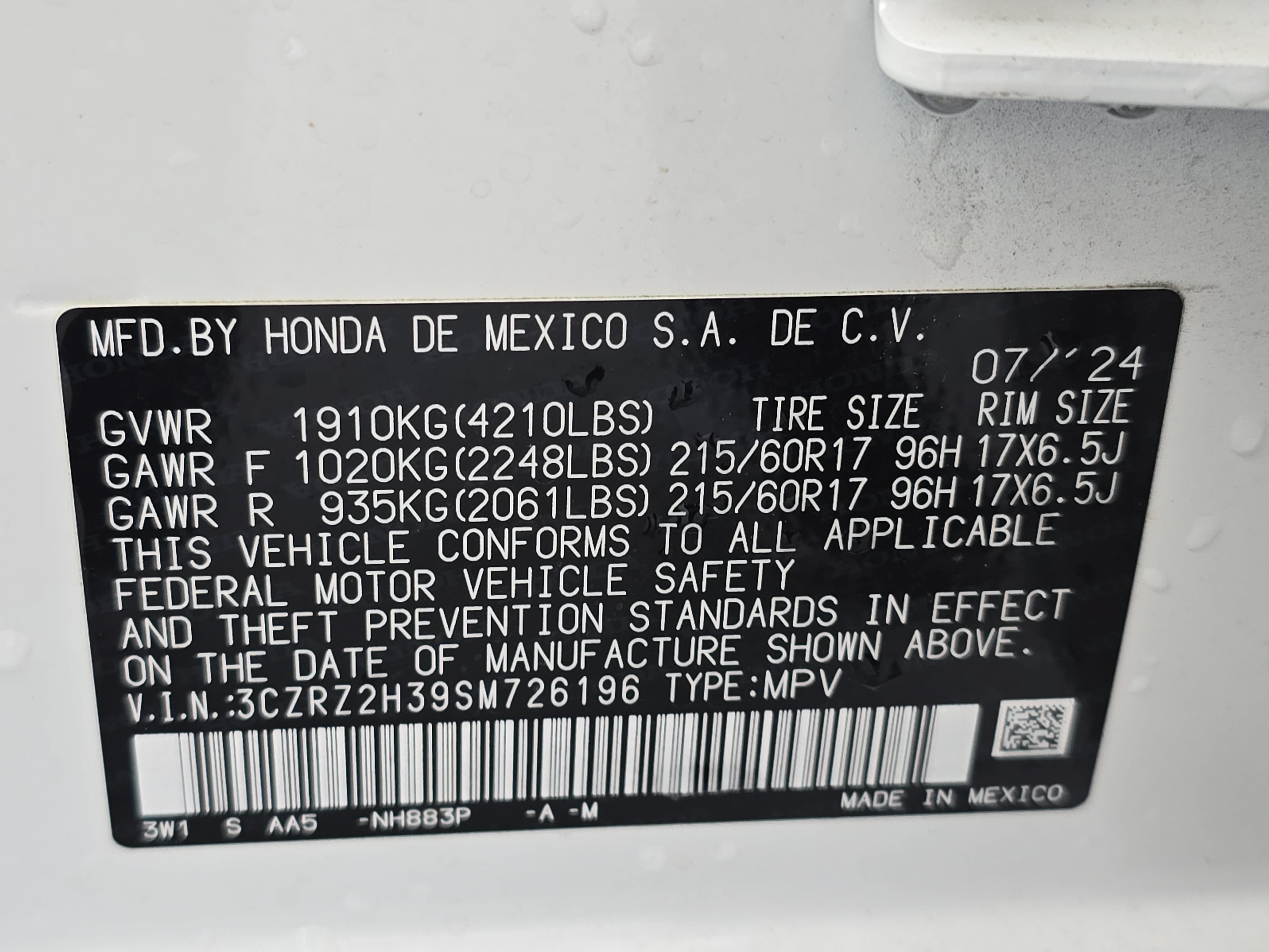 Certified 2025 Honda HR-V LX image 34