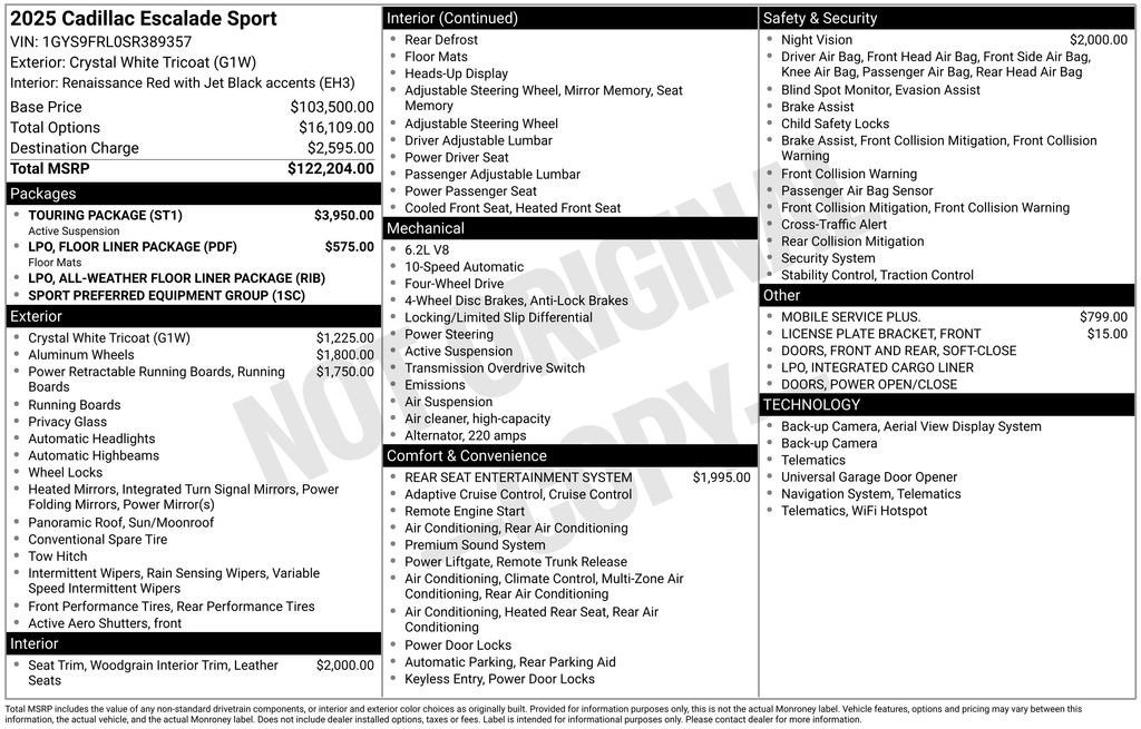 Certified 2025 Cadillac Escalade Sport w/ Touring Package image 77